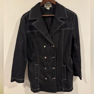 Forenza Topstitched Jacket Size 10 Medium Vintage Double Breasted